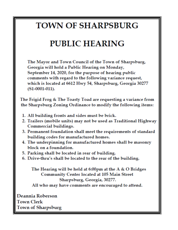 Sharpsburg, GA Official Town site